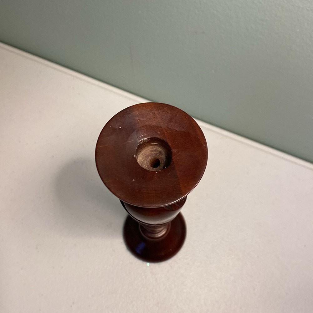 Vintage Carved Wooden Candlestick Holder - Picture 3 of 8
